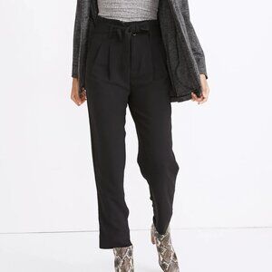 Madewell Women's Drapey Paperbag Pants in True Black Size 0P